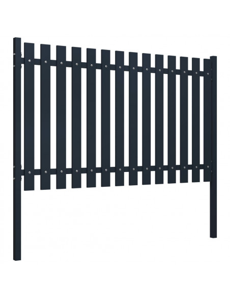 Pannello di recinzione antracite 178x75 cm in acciaio verniciato a polvere