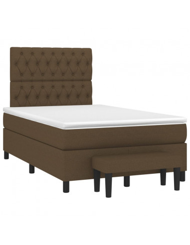 Giroletto a Molle con Materasso Marrone Scuro 120x200cm Tessuto