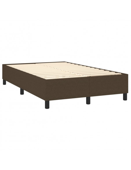 Giroletto a Molle con Materasso Marrone Scuro 120x200cm Tessuto