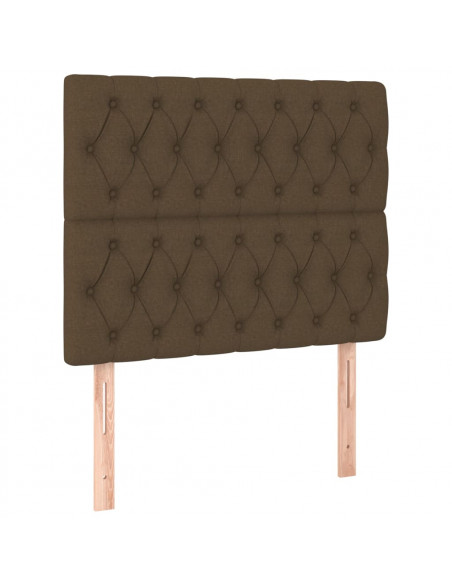 Giroletto a Molle con Materasso Marrone Scuro 120x200cm Tessuto