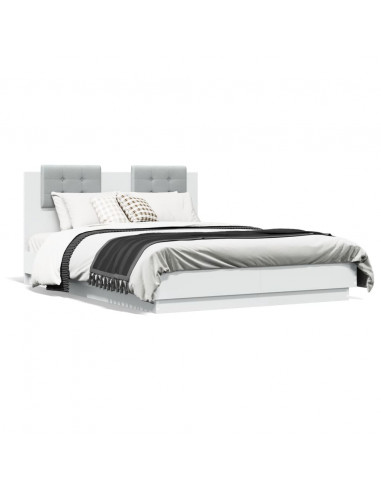 Giroletto con Testiera Bianco 120x190 cm in Legno Multistrato