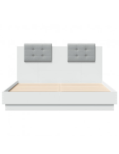 Giroletto con Testiera Bianco 120x190 cm in Legno Multistrato