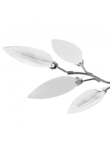 Lampada da Soffitto Foglie Bianco e Acrilico Trasparente 3xE14