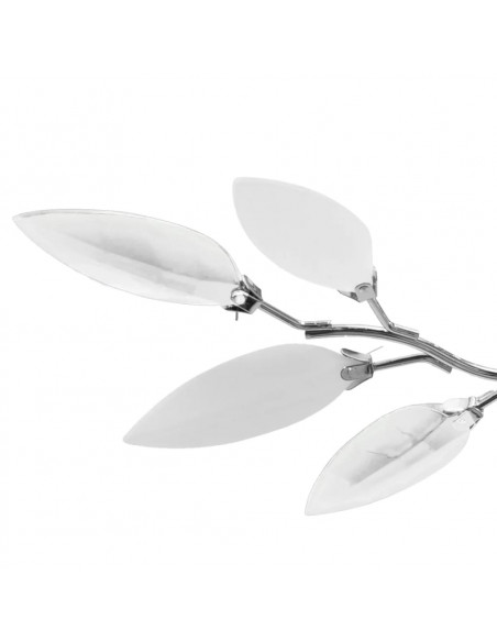 Lampada da Soffitto Foglie Bianco e Acrilico Trasparente 3xE14