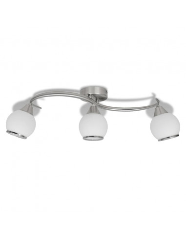 Lampada Soffitto Paralumi Vetro Tubi a Onda per 3 Lampadine E14