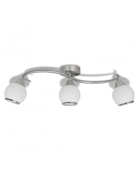 Lampada Soffitto Paralumi Vetro Tubi a Onda per 3 Lampadine E14