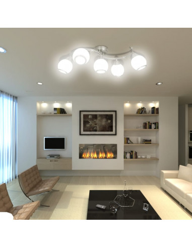 Lampada da soffitto lampadario in vetro per 5 lampadine E14