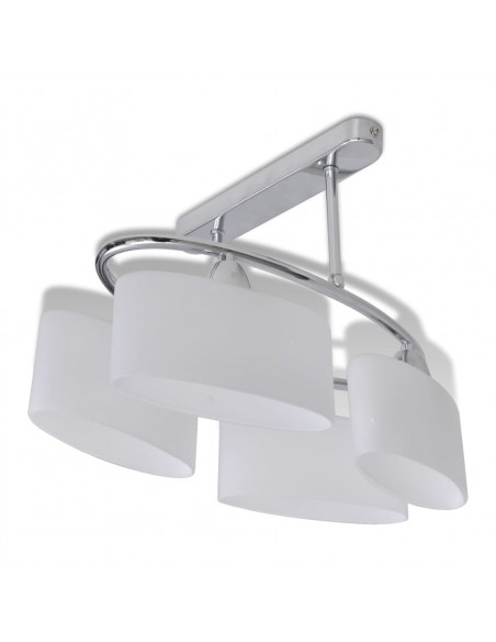 Lampada da Soffitto Ellissoidale Vetro Paralume 4 Lampadine E14