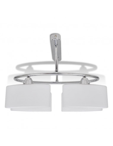 Lampada da Soffitto Ellissoidale Vetro Paralume 4 Lampadine E14