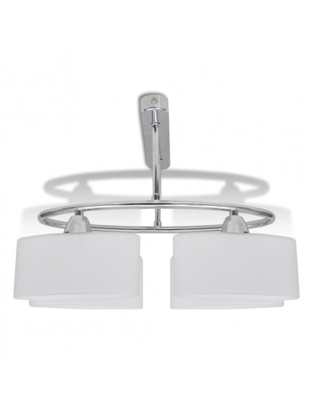Lampada da Soffitto Ellissoidale Vetro Paralume 4 Lampadine E14