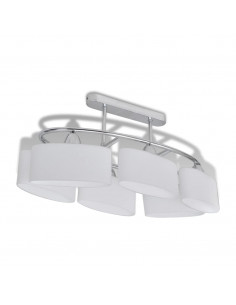 Lampada da Soffitto Paralume Ellissoidale Vetro 6 Lampadine E14 2