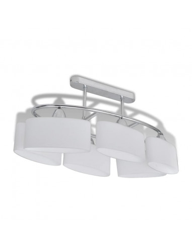 Lampada da Soffitto Paralume Ellissoidale Vetro 6 Lampadine E14