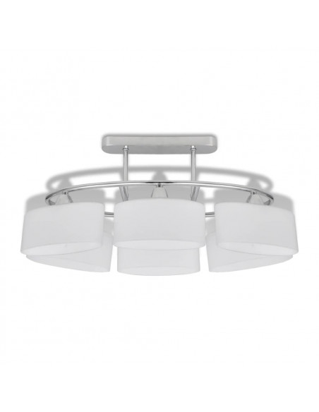Lampada da Soffitto Paralume Ellissoidale Vetro 6 Lampadine E14
