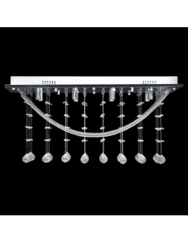 Lampada da Soffitto Bianca con Cristalli di Vetro 8 x G9 29 cm
