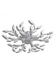 Lampada da Soffitto Bianca Trasparente Cristalli Acrilici 5 E14 2