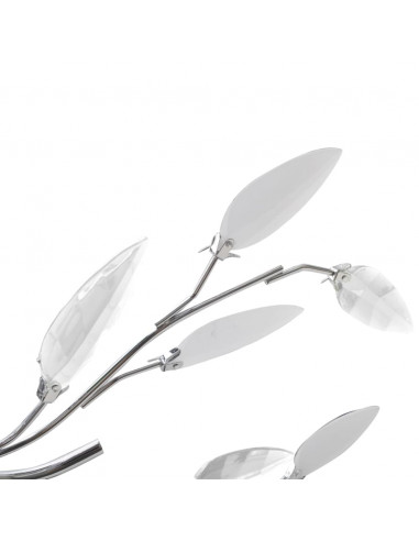 Lampada da Soffitto Bianca Trasparente Cristalli Acrilici 5 E14