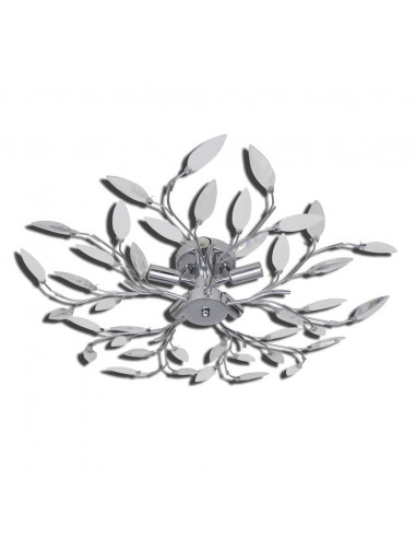 Lampada da Soffitto Bianca Trasparente Cristalli Acrilici 5 E14