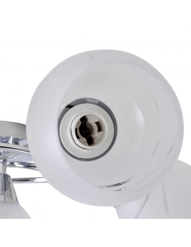 Lampada da Soffitto con Paralume in Vetro per 5 Lampadine E14