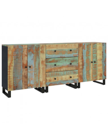Credenze 3 pz in Legno Massello di Recupero