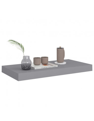 Scaffale a Parete Grigio 50x23x3,8 cm in MDF