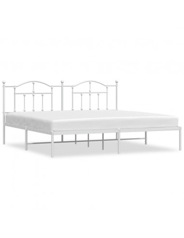 Giroletto con Testiera Metallo Bianco 200x200 cm