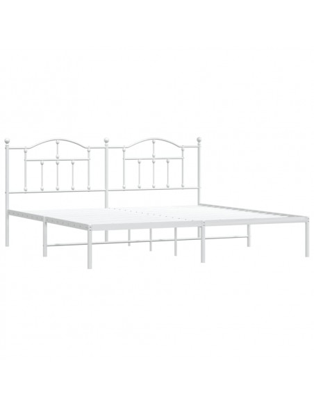 Giroletto con Testiera Metallo Bianco 200x200 cm