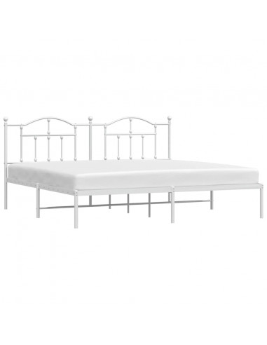 Giroletto con Testiera Metallo Bianco 200x200 cm