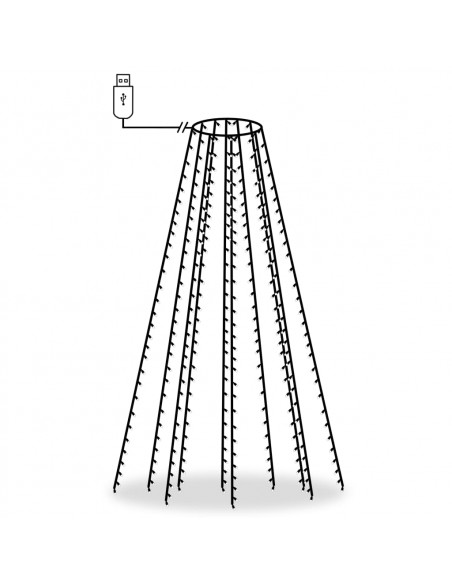 Rete di Luce per Albero di Natale 250 LED Multicolore 250 cm