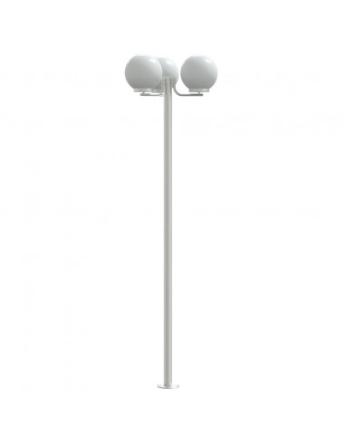 Lampade da Terra per Esterni 3pz Argento 215cm in Acciaio Inox
