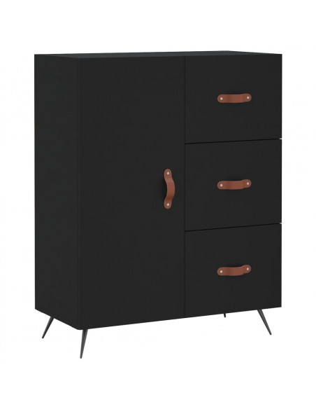 Credenza Nera 69,5x34x180 cm in Legno Multistrato