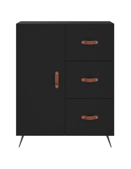 Credenza Nera 69,5x34x180 cm in Legno Multistrato