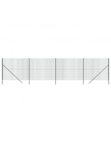 Recinzione Metallica Verde 1,4x10 m in Acciaio Zincato
