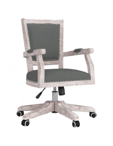 Sedia da Ufficio Girevole Grigio Scuro in Tessuto