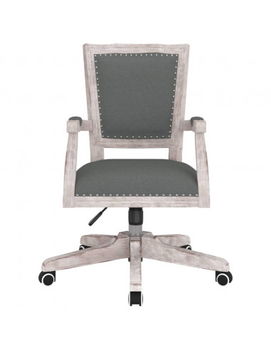 Sedia da Ufficio Girevole Grigio Scuro in Tessuto