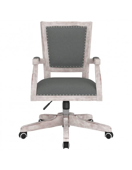 Sedia da Ufficio Girevole Grigio Scuro in Tessuto