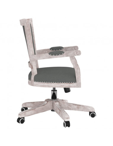 Sedia da Ufficio Girevole Grigio Scuro in Tessuto