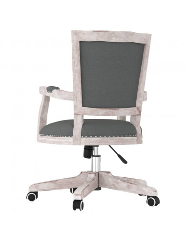 Sedia da Ufficio Girevole Grigio Scuro in Tessuto