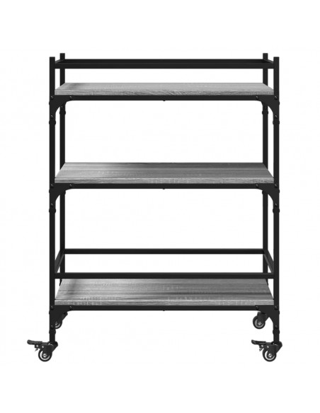 Carrello da Cucina Grigio Sonoma 65x40x86,5cm Legno Multistrato