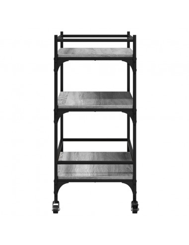 Carrello da Cucina Grigio Sonoma 65x40x86,5cm Legno Multistrato