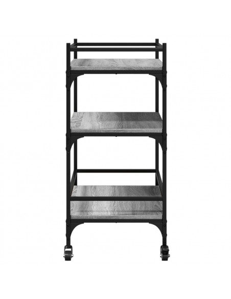 Carrello da Cucina Grigio Sonoma 65x40x86,5cm Legno Multistrato