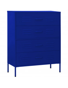 Cassettiera Blu Marino 80x35x101,5 cm in Acciaio 2