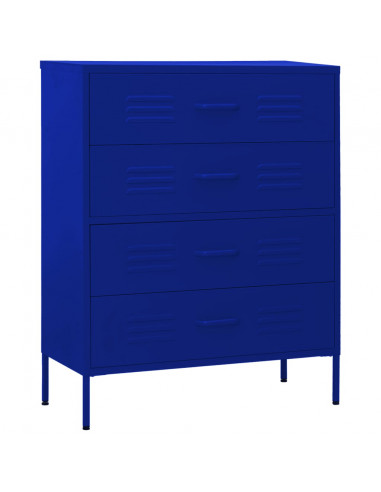 Cassettiera Blu Marino 80x35x101,5 cm in Acciaio