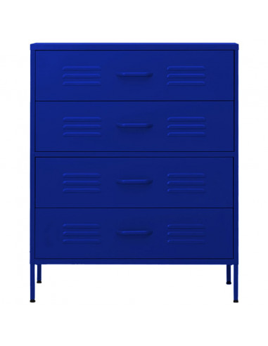 Cassettiera Blu Marino 80x35x101,5 cm in Acciaio