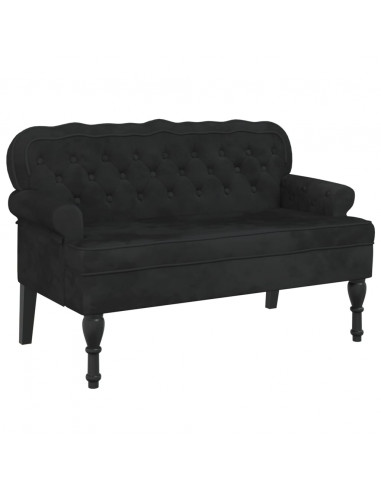Panca con Schienale Nera 119,5x64,5x75 cm in Velluto