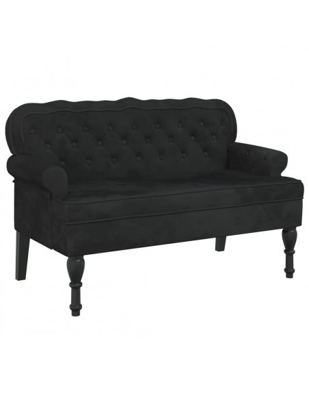 Panca con Schienale Nera 119,5x64,5x75 cm in Velluto