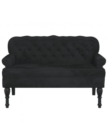 Panca con Schienale Nera 119,5x64,5x75 cm in Velluto