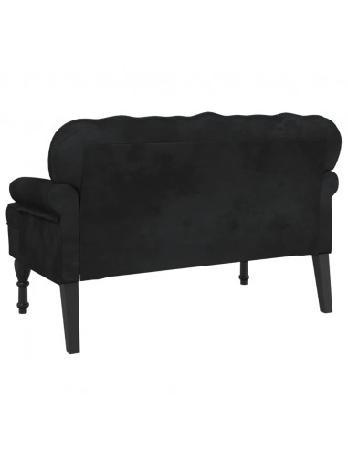 Panca con Schienale Nera 119,5x64,5x75 cm in Velluto