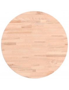 Piano per Tavolo Ø50x1,5 cm Rotondo in Legno Massello di Faggio 2