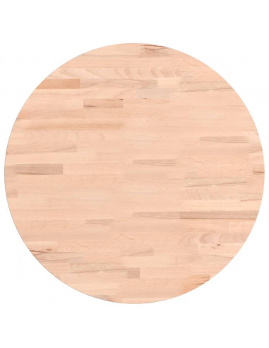 Piano per Tavolo Ø50x1,5 cm Rotondo in Legno Massello di Faggio