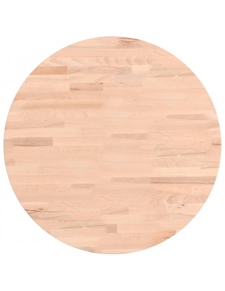Piano per Tavolo Ø50x1,5 cm Rotondo in Legno Massello di Faggio